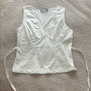 John Galt White V-Neck Tank Top